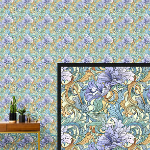 Paarse Mauve Groen Aqua Geel Goud Art Nouveau Behang