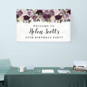 Paarse Mauve Roze 90ste Verjaardagsfeestje Welkom Spandoek (Beurs)