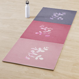 Paarse Mauve Roze Bloemen Spray Tri Kleur Yogamat