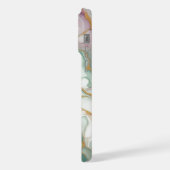 Paarse Mauve Roze Groen Goud Marmeren Patroon iPhone Hoesje (Linkerkant)