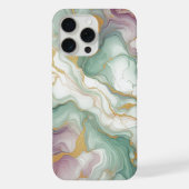 Paarse Mauve Roze Groen Goud Marmeren Patroon iPhone Hoesje (Achterkant)