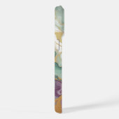 Paarse Mauve Roze Groen Goud Marmeren Patroon iPhone Hoesje (Rechterkant)