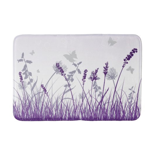 Paarse Meadow en Butterfly Badmat (Voorkant)