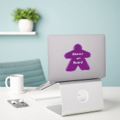 Paarse meeple sticker (Laptop op bureau)