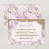 paarse meid met heteluchtballon Boeken voor baby Informatiekaartje (Voorkant / Achterkant)