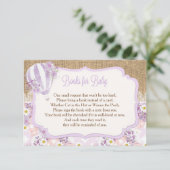 paarse meid met heteluchtballon Boeken voor baby Informatiekaartje (Staand voorkant)