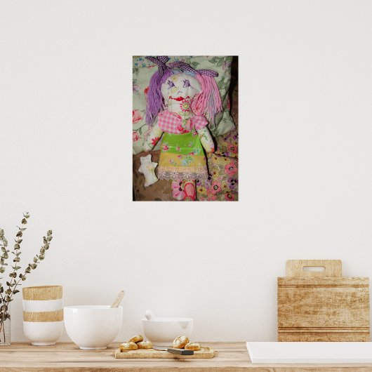 Paarse meisjeskamer lap pop kleurrijke speelgoedpo poster (Keuken)