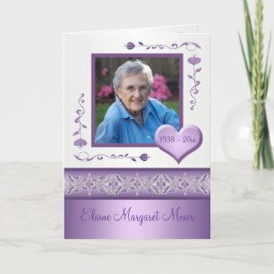Paarse Memorial Kaart met foto