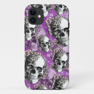 Paarse mensen eten. De schedel en rozen die ik bel iPhone 11 Hoesje