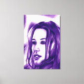 Paarse Mensenvrouw Portret Originele Kunst Canvas Afdruk (Voorkant)