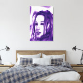 Paarse Mensenvrouw Portret Originele Kunst Canvas Afdruk (Insitu (Slaapkamer))