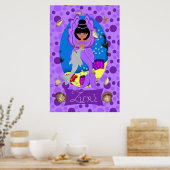 Paarse Merfaery en Dolphin Print (Keuken)