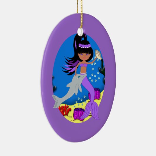 Paarse Mermaid Ornament (Rechts)