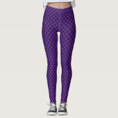 Paarse Mermaid Scales Patroon Leggings (Voorkant)