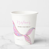 Paarse Mermaid Tail Verjaardag Papier Cups Papieren Bekers (Voorkant)