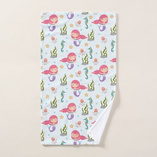  Paarse mermaïden Bad Handdoek (Handdoek)