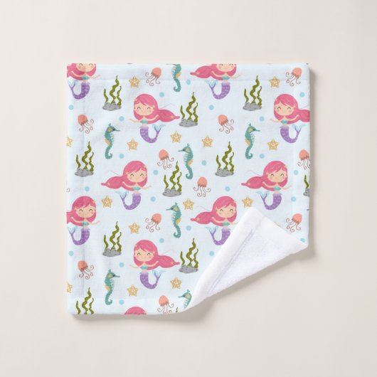  Paarse mermaïden Bad Handdoek (Wasdoekje)