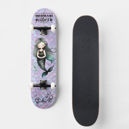 Paarse mermaïdvirussen skateboard (Voorkant)