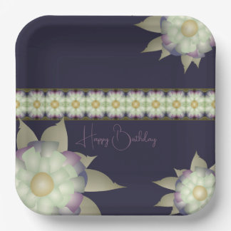 Paarse met Mauve en Blauwgroen Papieren Bordje