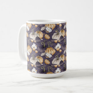 PAARSE MET ORANJE CRÈME & PAARSE POMPOENEN KOFFIEMOK