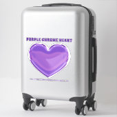 Paarse Metal Chrome Heart Sticker (Koffer)
