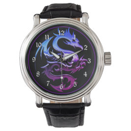 Paarse metalen draak horloge
