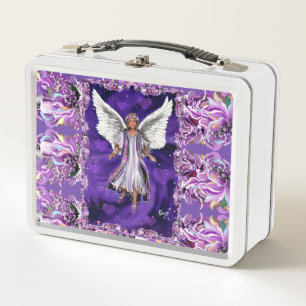 Paarse metalen lunchbox
