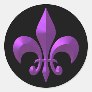 Paarse metalen ronde sticker