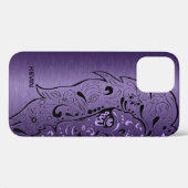 Paarse metalen textuur & luikkop Suiker schedel Case-Mate iPhone Case (Achterkant (horizontaal))