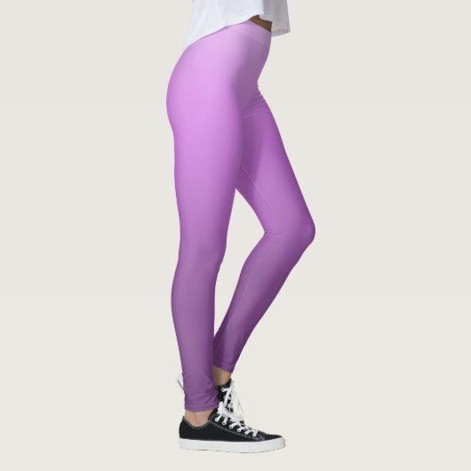 Paarse Metallic Faux Folie Gradiënt of Ombre Leggings (Rechts)