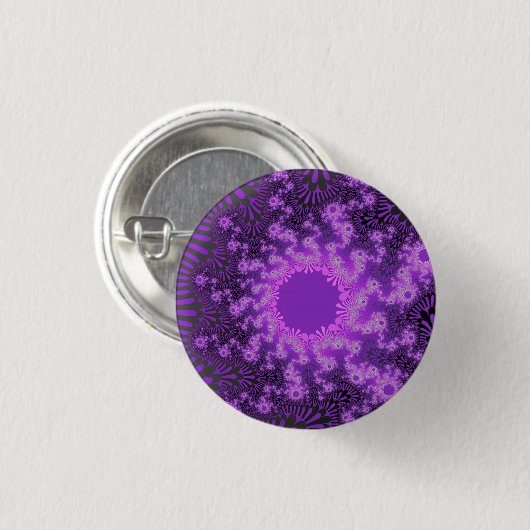 Paarse Metallic Sunburst Ronde Button 3,2 Cm (Voorkant /achterkant)