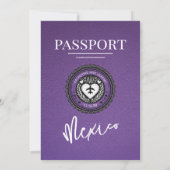 Paarse Mexicaanse paspoortbruiloft Kaart (Achterkant)