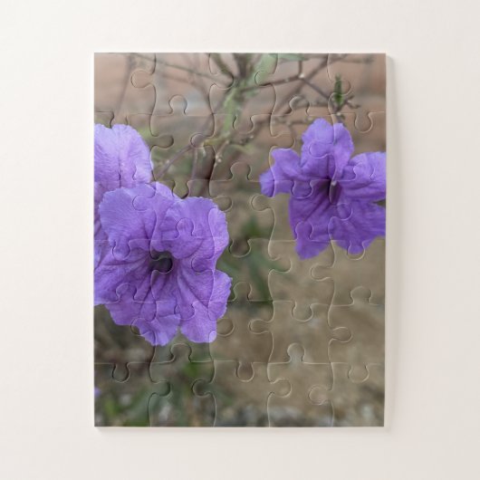Paarse Mexicaanse Petunie Ruellia Simplex Bloemen Legpuzzel (Verticaal)