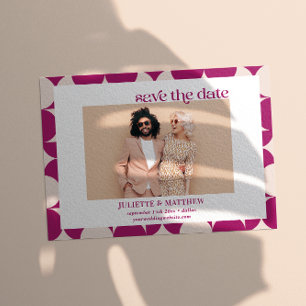 paarse Mid Century moderne foto Aankondiging