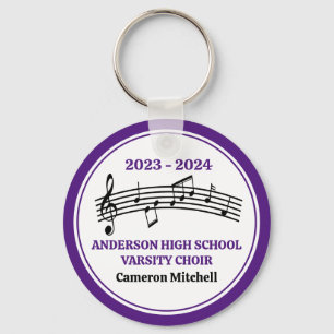 Paarse middelbare school koor gepersonaliseerd sleutelhanger