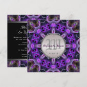 Paarse middeleeuwse gotische bruiloft kaart (Voorkant / Achterkant)