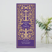 Paarse middeleeuwse zwaard sparen de Uitnodiging v (Staand voorkant)