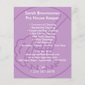Paarse Minimal Home Cleaning House Keeping Flyer (Achterkant)