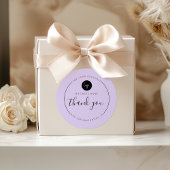 Paarse minimalistische esthetiek Bedankt Circle Ronde Sticker