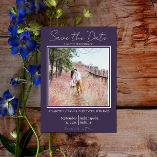 Paarse Minimalistische Foto Save The Date