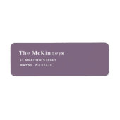 Paarse minimalistische retouradres etiket (Voorkant)