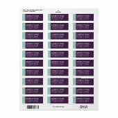 Paarse Mint Colour Block Modern Etiket (Full Sheet)