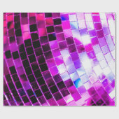 Paarse Mirror Disco Ball Cadeaupapier (Vlak)