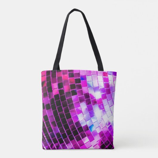 Paarse Mirror Disco Ball Draagtas (Achterkant)