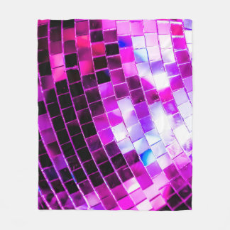 Paarse Mirror Disco Ball Fleece Deken
