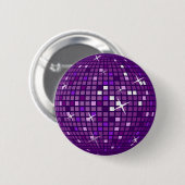 PAARSE MIRROR DISCO BALL RONDE BUTTON 5,7 CM (Voorkant /achterkant)