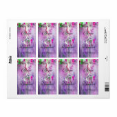 Paarse mist bruiloft wijn label (Full Sheet)