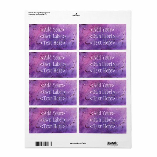 Paarse Mist Custom Address Mailing Labels 1 (Full Sheet)