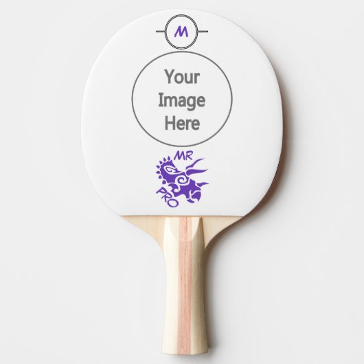 Paarse Mister Pro Triceratops Bekwame Oude Tafeltennisbatje (Voorkant)