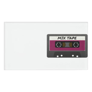 Paarse Mix-tape: 80 en 90-inch geïnspireerd cadea Naambadge